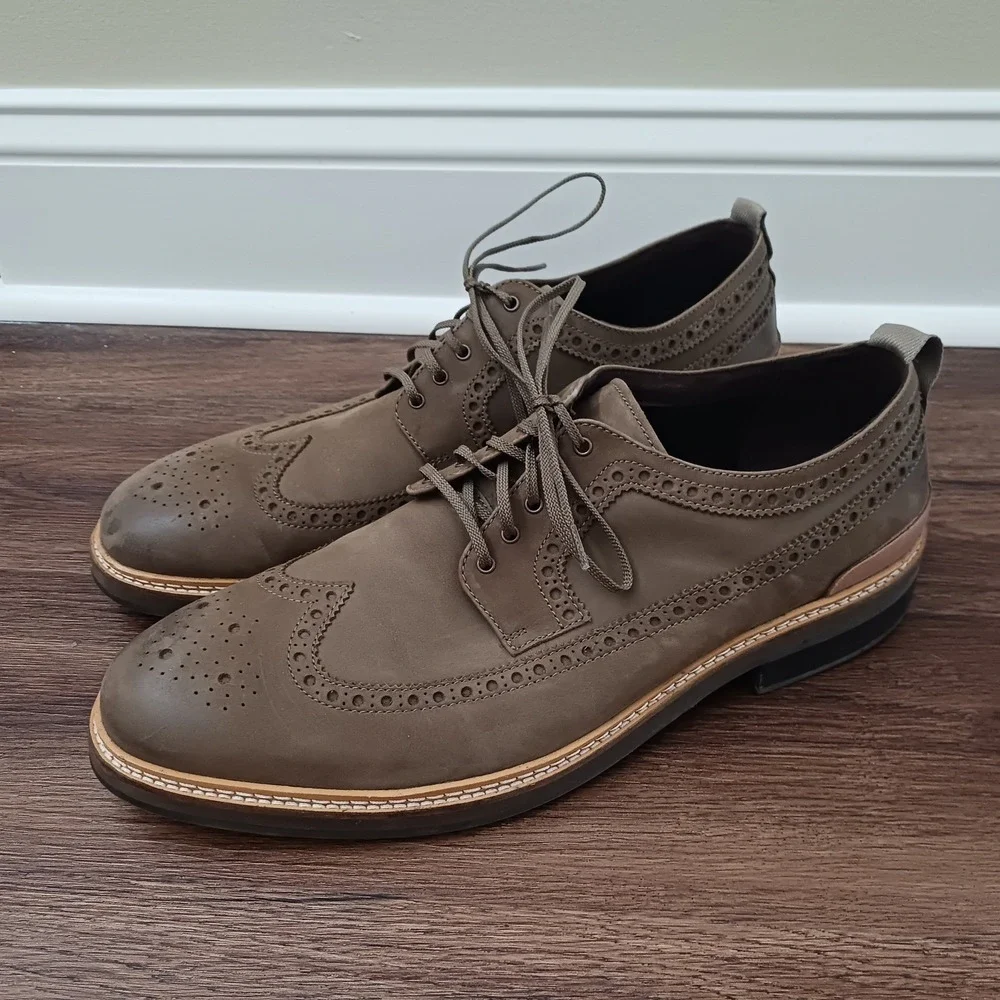 Cole Haan 2.Zerogrand Wingtip Oxford Mens 13 M Taupe C35838